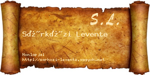 Sárközi Levente névjegykártya